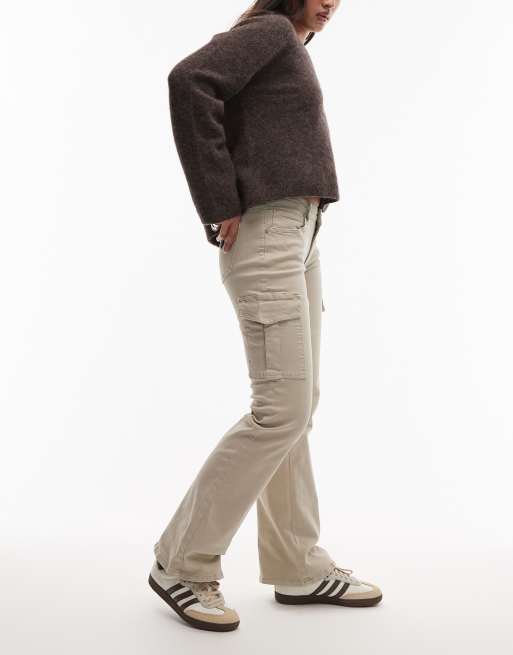 Abrand Jeans - 99 - Lavtaljede beige bootcut-jeans, 3 af 5