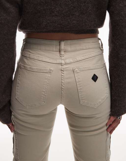 Abrand Jeans - 99 - Lavtaljede beige bootcut-jeans, 4 af 5