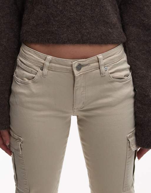 Abrand Jeans - 99 - Lavtaljede beige bootcut-jeans, 5 af 5