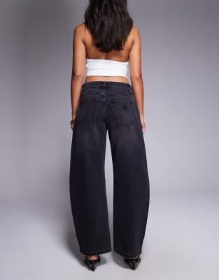 Abrand Jeans 99 Low Barrel Jeans In Black