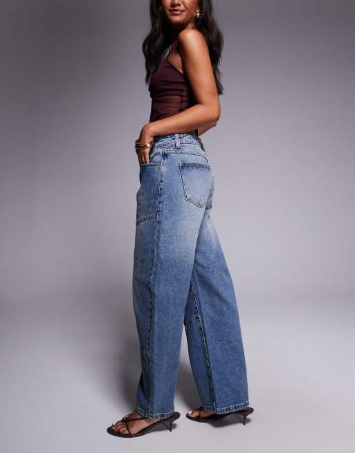 Abrand Jeans 99 low barrel leg jeans in mid vintage wash