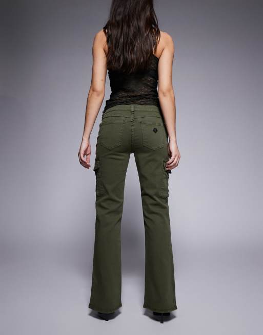 Abrand Jeans 99 low rise bootcut jeans in army green, 2 of 5