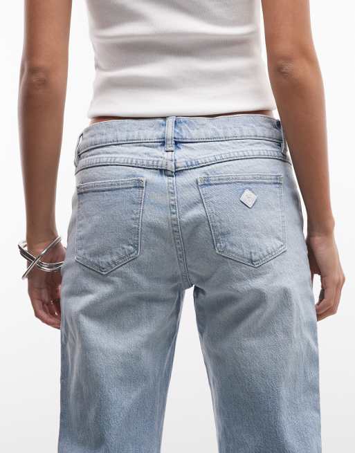Abrand Jeans 99 low rise straight leg jean in blue stone, 4 of 5