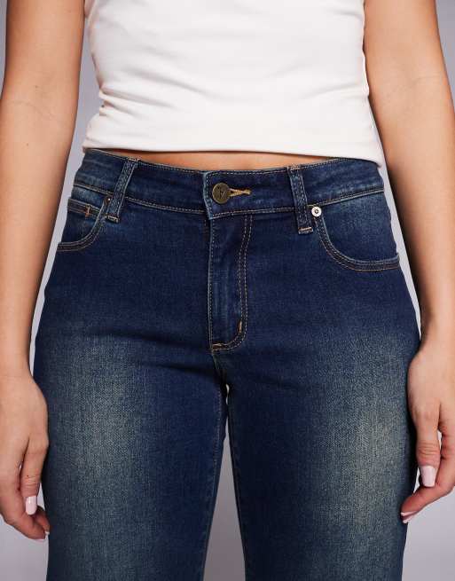 Abrand Jeans 99 low rise straight leg jeans in dark wash blue, 5 of 5
