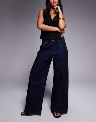 Abrand Jeans - 99 - Superweite Jeans in Indigoblau mit niedrigem Bund-Marineblau