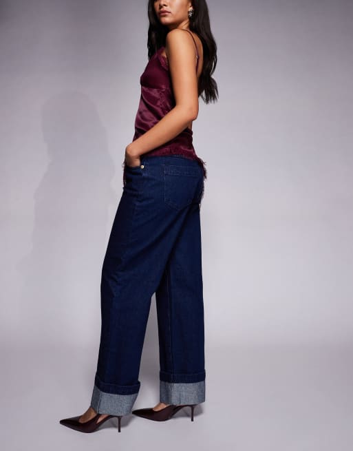 Abrand Jeans – 99 – Weite Jeans in dunkler Waschung mit niedrigem Bund und Umschlag, 2 von 5