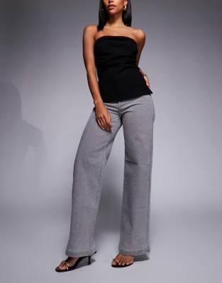 Abrand Jeans - 99 - Weite Jeans in Grau mit niedrigem Bund