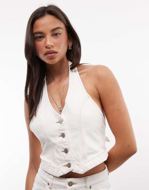 Abrand Jeans - Gilet de costume court à boutons - Blanc - view 1
