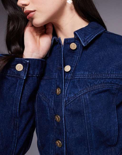 Abrand Jeans - Honey Pie - Giacca di jeans lavaggio scuro con bottoni sul davanti, 2 di 4