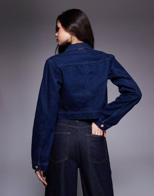 Abrand Jeans - Honey Pie - Giacca di jeans lavaggio scuro con bottoni sul davanti, 3 di 4