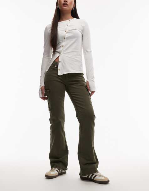 Abrand Jeans - Jeans bootcut anni '99 verde militare a vita bassa - view 1