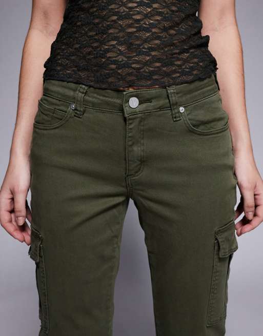 Abrand Jeans - Jeans bootcut anni '99 verde militare a vita bassa, 5 di 5
