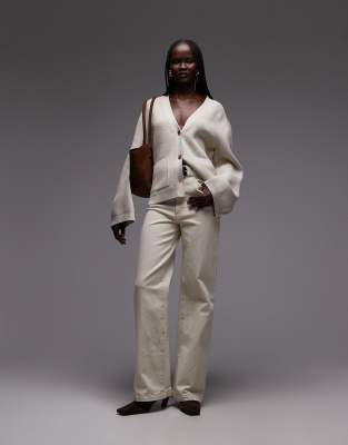 Abrand Jeans - - Jeans in Ecru mit mittelhohem Bund und weitem Bein-Neutral