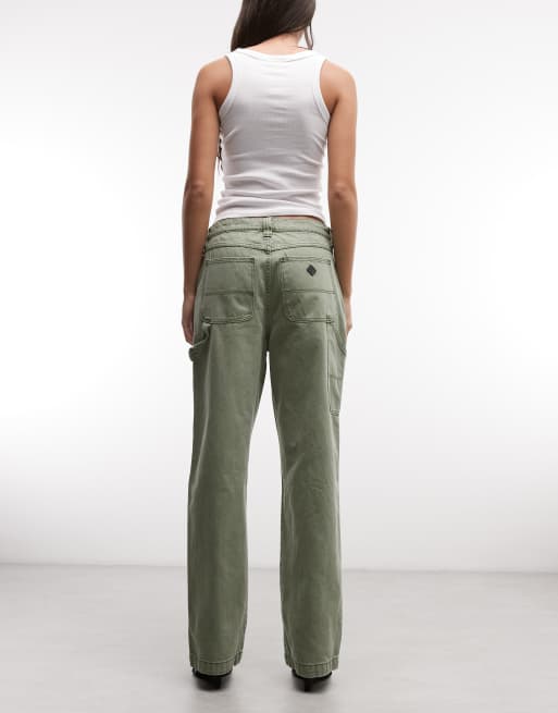 Abrand Jeans – Kakifärgade, slouchy snickarjeans, 2 av 5