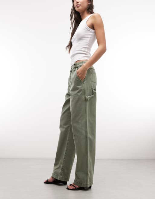 Abrand Jeans – Kakifärgade, slouchy snickarjeans, 3 av 5