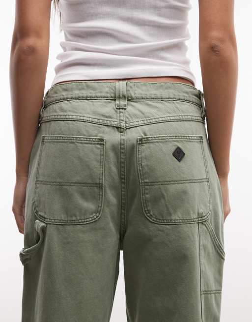 Abrand Jeans – Kakifärgade, slouchy snickarjeans, 4 av 5