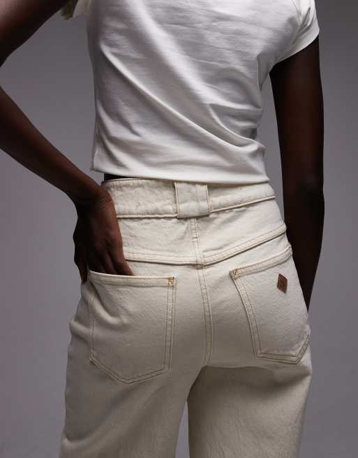 Abrand Jeans – Naturvita jeans med vida ben och medelhög midja, 4 av 5