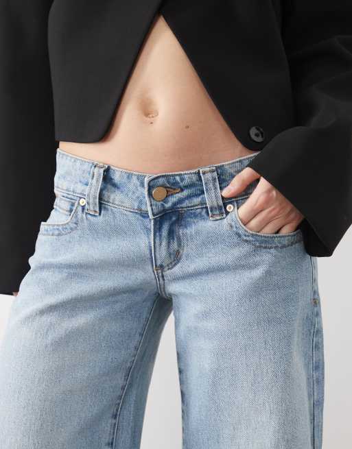 Abrand Jeans petite 00 super low baggy jeans in light blue wash, 2 of 5