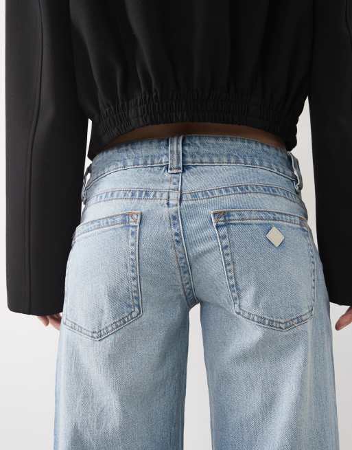 Abrand Jeans petite 00 super low baggy jeans in light blue wash, 3 of 5