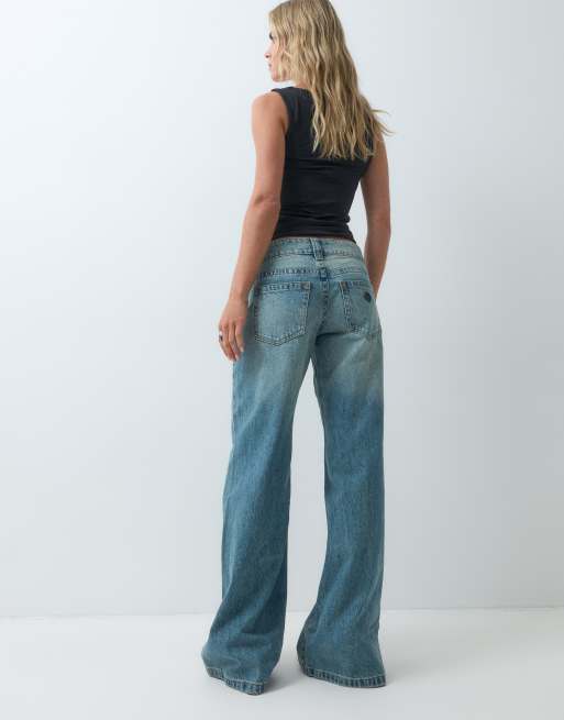 Abrand Jeans Petite superlåga baggy jeans i mellanblå tvätt, 3 av 5