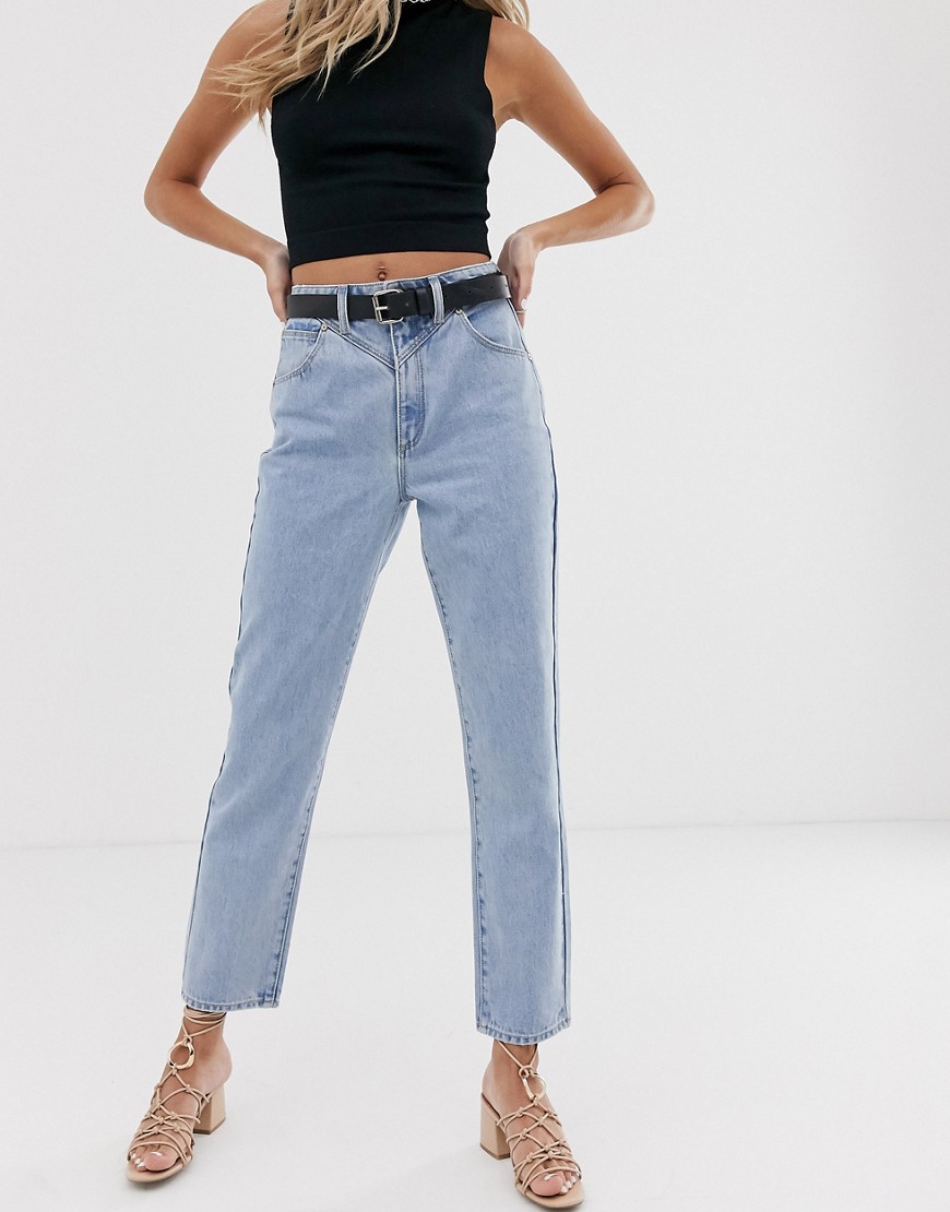Abrand - Jeans slim a vita alta stile anni '94-Blu