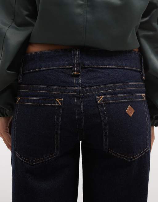 Abrand Jeans super low jeans med vida ben i midnattsblå, 4 av 5
