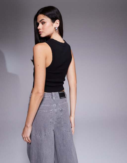Abrand Jeans - Top senza maniche corto nero, 4 di 4