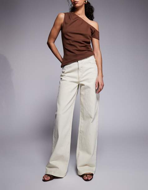 Abrand Jeans wide leg denim jeans n ecru - view 1