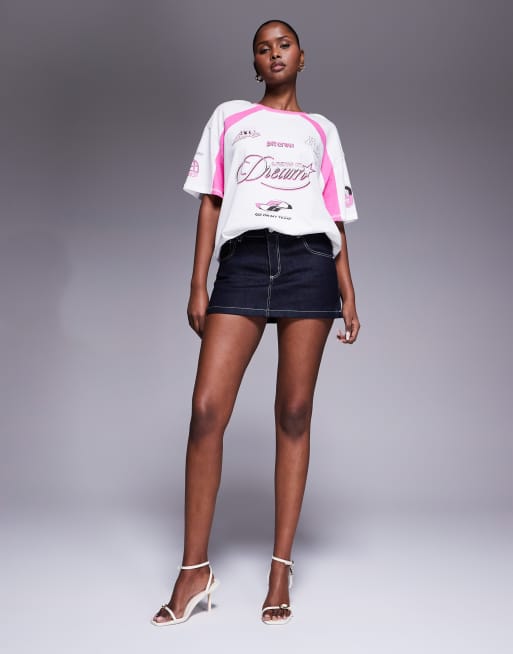 Abrand - 'Living The Dream' - Oversized T-shirt in wit, 3 van 4