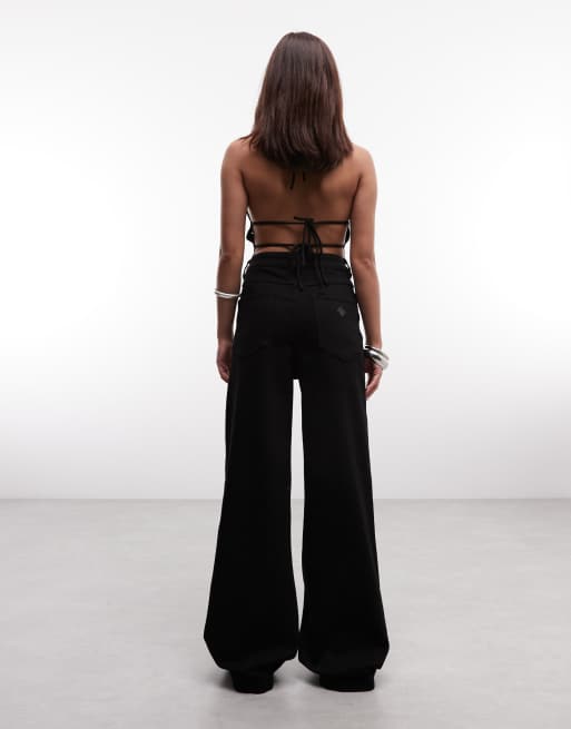 Abrand Petite – 94 Nellie – Jeans in Schwarz mit weitem Bein und hohem Bund, 3 von 5