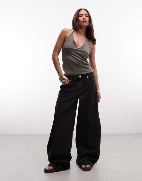 Abrand Petite - 95 Brie - Jeans met wijde pijpen in zwart - view 1