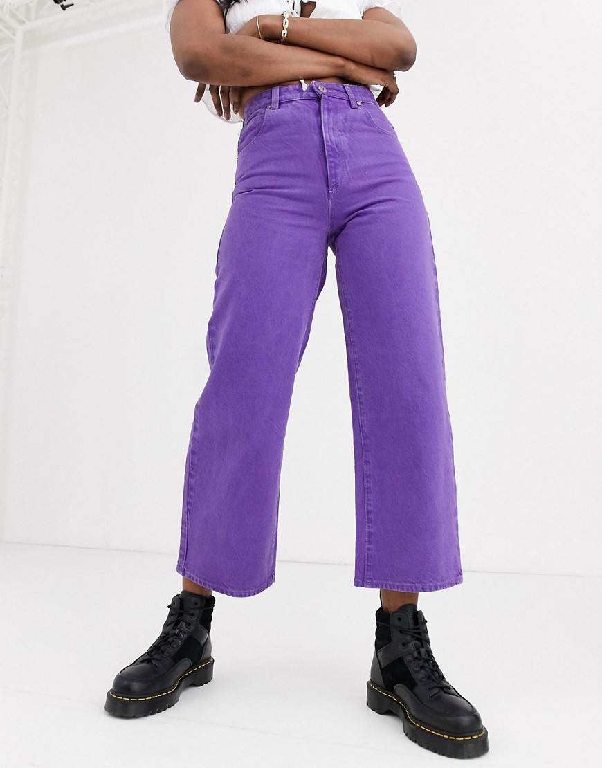 Abrand Street aline cropped jeans-Purple