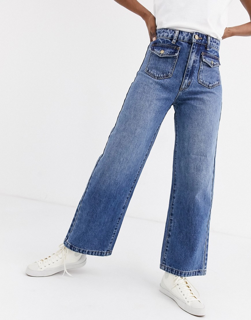 Abrand Street wide leg jeans-Blue