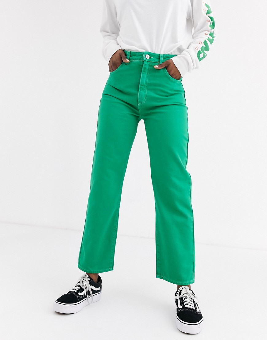 Abrand Venice straight leg coloured jeans-Green