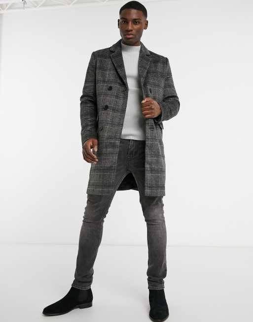 Abrigo a cuadros de doble botonadura de French Connection, 4 de 4
