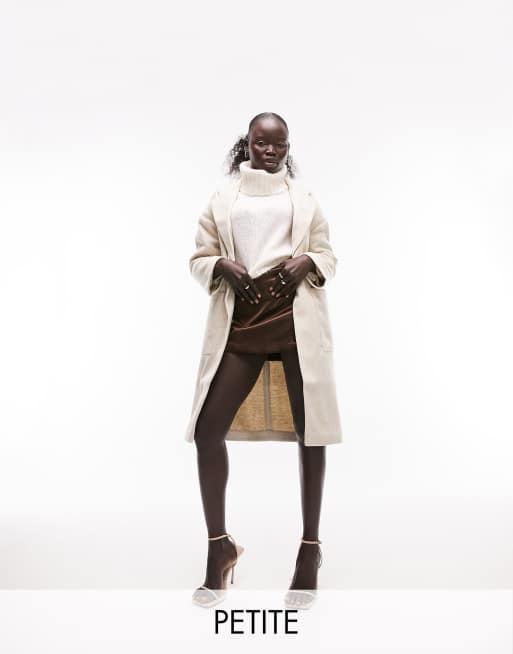 Abrigo color avena cómodo sin cierres de Topshop Petite