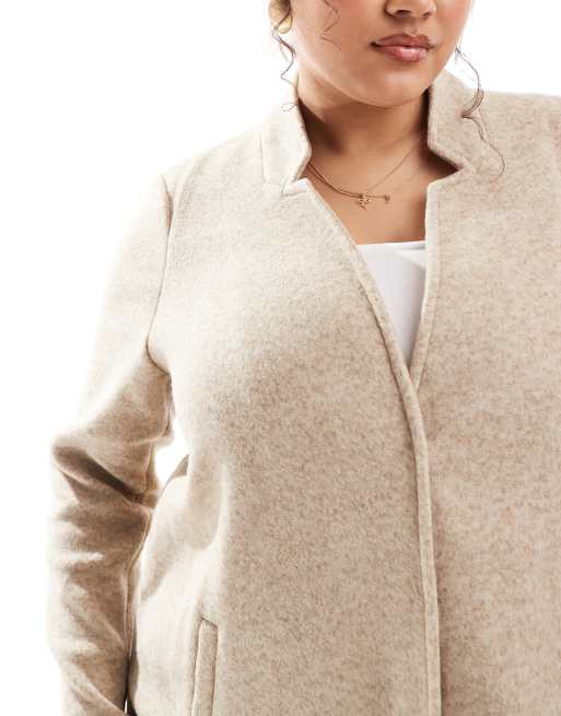 Abrigo color piedra cómodo y ligero sin cierres de Vero Moda Curve , 2 de 4