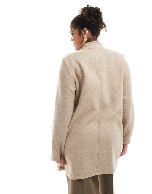 Abrigo color piedra cómodo y ligero sin cierres de Vero Moda Curve , 4 de 4
