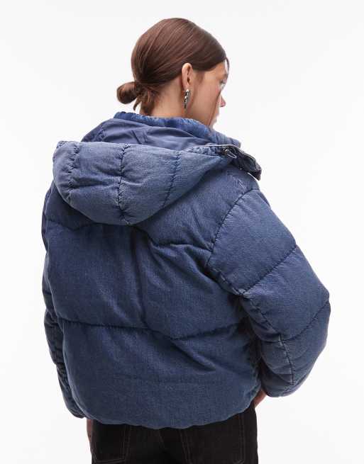 Abrigo corto vaquero azul acolchado de estilo wéstern de Levi's, 4 de 4