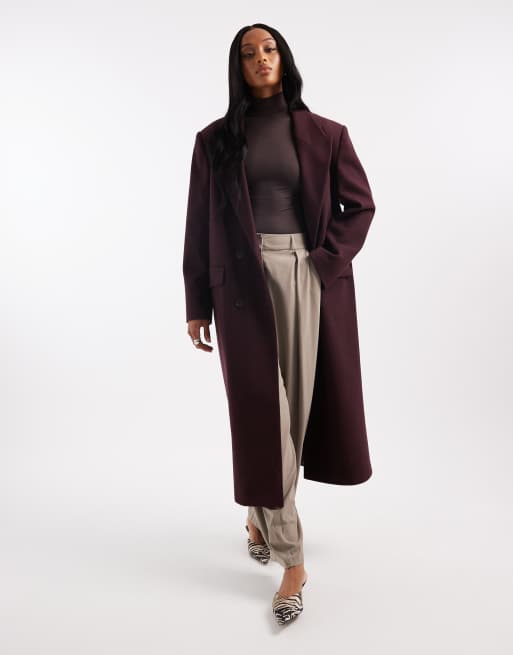 Abrigo dad color ciruela extragrande de ASOS DESIGN Tall, 4 de 4