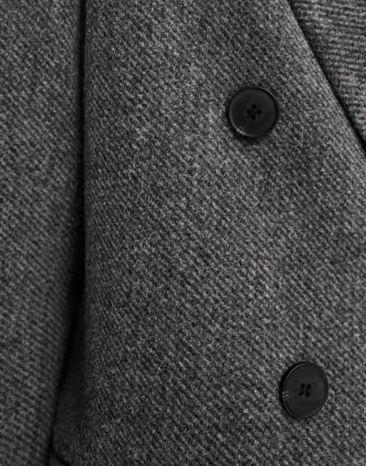 Abrigo dad gris escolar de sarga de ASOS DESIGN, 4 de 4