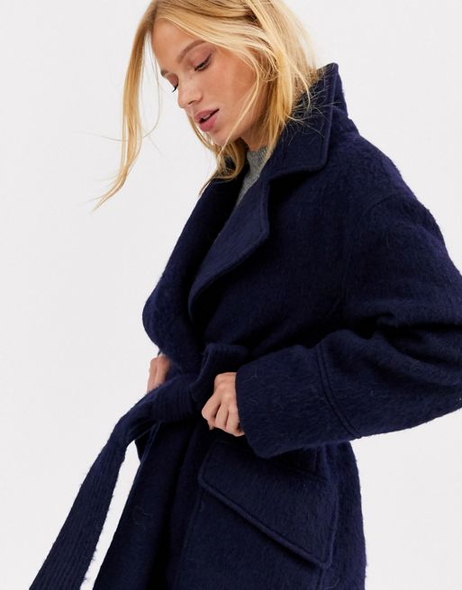 Abrigo con cinturón en tela de saco de lana - Prêt-à-Porter 1ABQVL