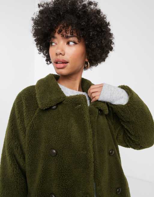 Abrigo de peluche cruzado Alma de Parka London ASOS