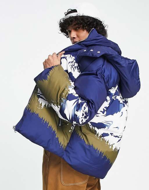 Abrigo plumas azul shop