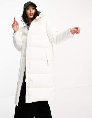 Abrigo de plumas largo color crema Nuptse de The North Face