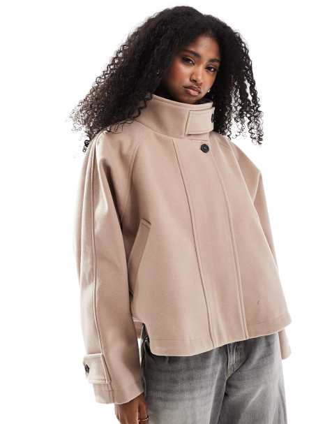Abrigo de vestir corto rosa polvoriento de estilo capa de ASOS DESIGN - view 1