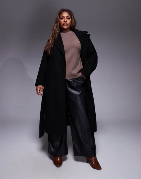 Abrigo de vestir negro cruzado de Forever New Curve - view 1