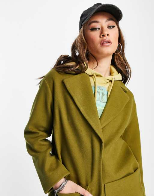 Abrigo de vestir verde oliva extragrande de Topshop, 4 de 4