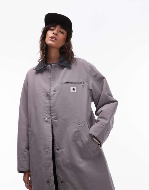 Abrigo largo con lavado color piedra Webster de Carhartt WIP, 4 de 4