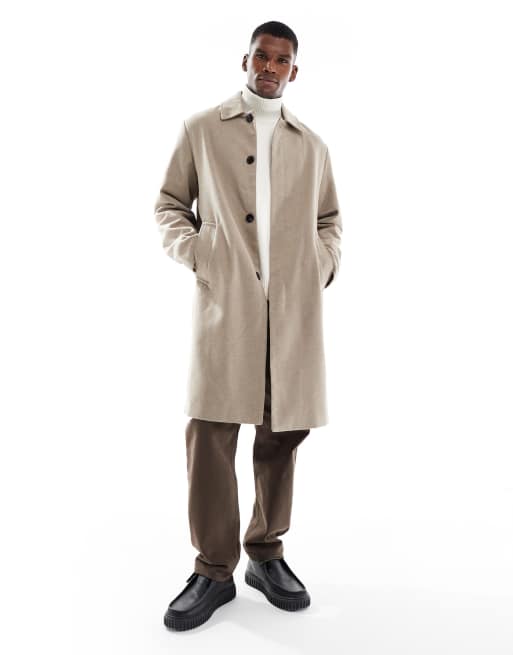 Abrigo largo gris de tejido efecto lana de Jack & Jones, 2 de 5
